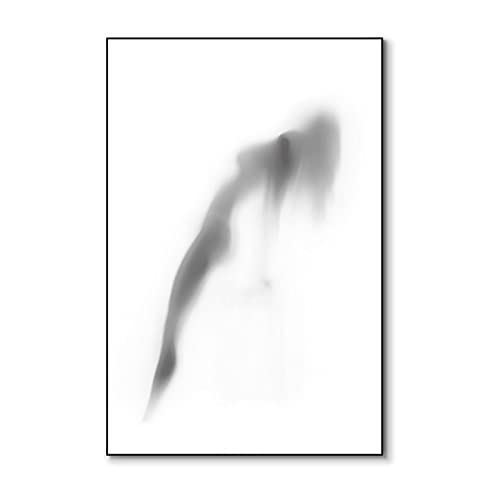 Toile image figure moderne abstrait noir et blanc deco 60x80cm