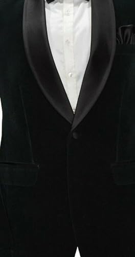 Men's Velvet Blazer Black Two Button Solid Slim Fit Blazer Sport Coat for Dinner Prom Wedding & All Ocasion4
