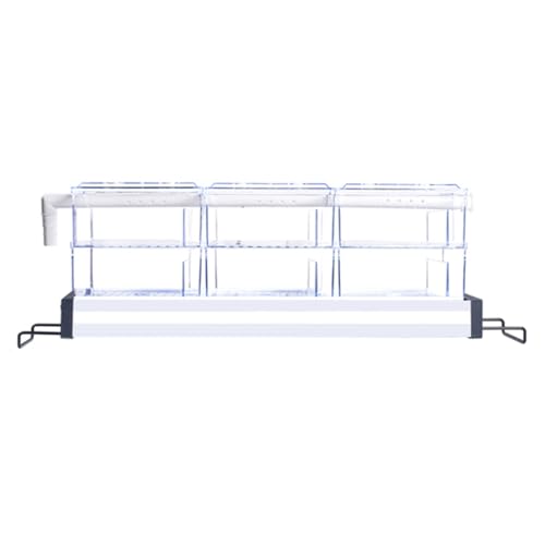 Uevmo 2層上部トリクルフィルター 透明アクリルボックス美しい外観 ベースに殺菌灯を設置可能 オープンウォーターアクアリウムに最適 ウェット&ドライろ過槽 菌の培養効果が良い 強力な耐荷重能力 (57??71CM)