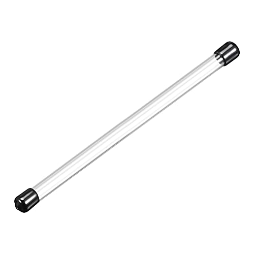 Image of uxcell Polycarbonate Rigid Round Clear Tubing 8mm(0.31 Inch) IDx10mm(0.39 Inch) ODx250mm(9.84 Inch) Length Plastic Storage Transparent Tube with Black Lids 2pcs