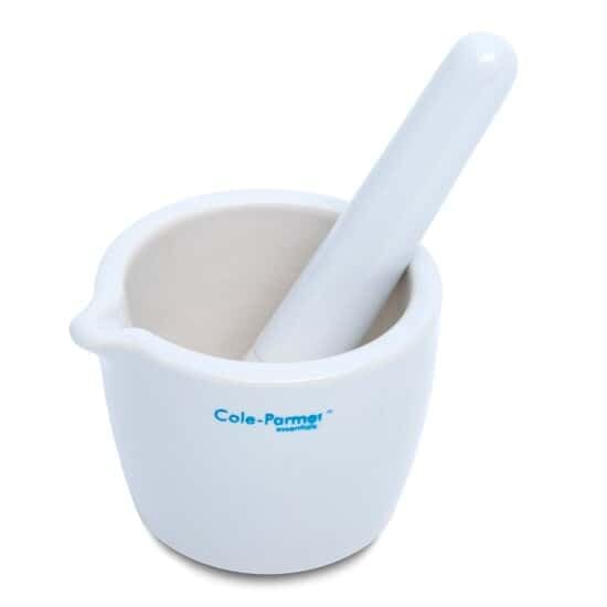Cole-Parmer - Set di mortaio e pestello, in porcellana, 150 ml