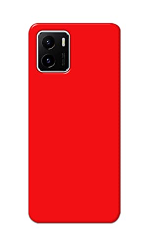 Image of Printed Hard Back Cover Case for Vivo Y15S | Vivo Y15C | Vivo Y15A Back Cover (Plain Red) -1803