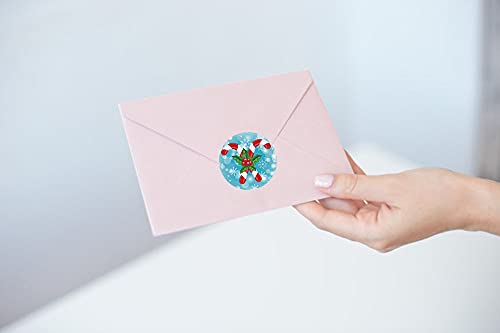 Christmas Stickers for Gifts,1 Inch 8 Designs 500 Counts Round Christmas Label Tags,Adhesive Xmas Decorative Envelope Seals Stickers for Cards Gift Envelopes Boxes (Christmas Roll Stickers-1)