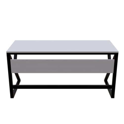 Image of Riyan Luxiwood Alden White Computer Table in Engineering Wood for Home & Office, Simple Style Desk, Scratch Resistance Surface, Easy to Assemble, Study Table for Kids (Size-150 X 60 X 75 Cm)