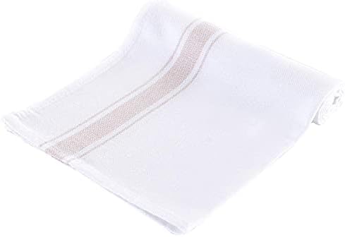 BAROOGA Turkish Hand Towel Set (Pack of 4) Face Towel, Peshtemal Fringe Hand Towel Set - Kitchen Tea Dish Cloth Set, Super Soft, Quick Dry and Highly Absorbent (19 x 27 inches) (Beige)