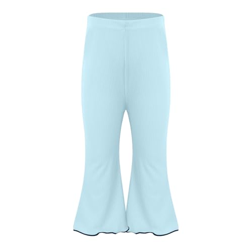 Girls Wide Leg Flare Pants Elastic Waist Yoga Bell Bottom Sweatpants Kids Soft Solid Trendy Trousers with Pockets4