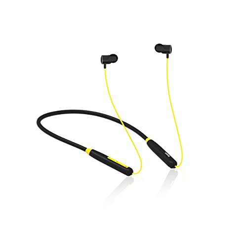 Foxin FoxBeat 137 Wireless Neckband with Mic, 25 Hours Playtime, Enhanced Bass, Magnetic Metal Earbuds, Bluetooth 5.0, Voice Assistant, Made in India(Cyber Yellow)