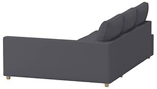 Durevole fodera di ricambio per divano Friheten, compatibile con la fodera componibile angolare per divano letto IKEA Friheten. Solo copridivano! (Poliestere Grigio scuro Sinistra più lungo)