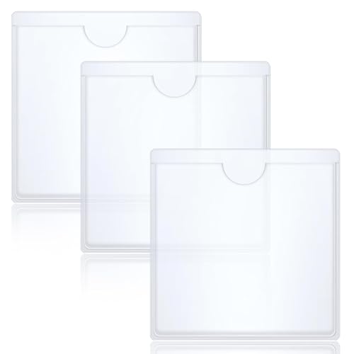 3PCS Self-Adhesive Car Tax Disc & Parking Permit Holder for Car Windscreen, Clear Square PVC Badge Protector - Easy Stick-on Organiser for Permits and Tickets