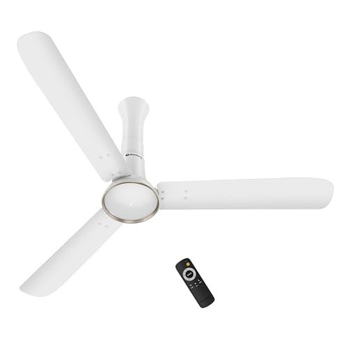 Image of atomberg Studio Ventra 1250mm BLDC Ceiling Fan with Remote Control | BEE 5-Star Rated | Advance Air+ Technology | LED Speed Indicator | Low Noise | 5 Year Warranty | Snow White