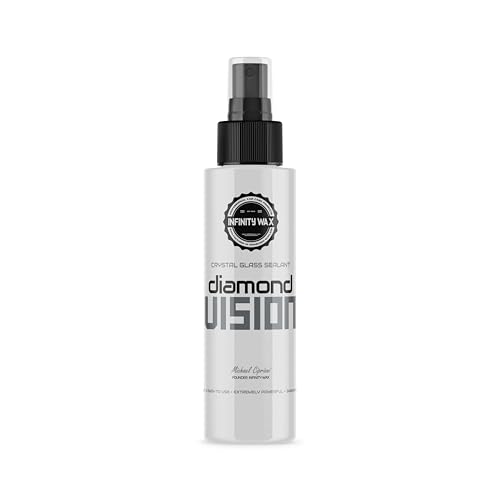 Infinity Wax - Sellador de vidrio Diamond Vision, 250 ml, detalles del coche, brillo del parabrisas cero, potente, fácil de usar