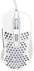 Xtrfy M4 RGB Ultra-Light Gaming Mouse, Unique Right-Handed Design, Pixart 3389 Sensor, Xtrfy EZcord® - White