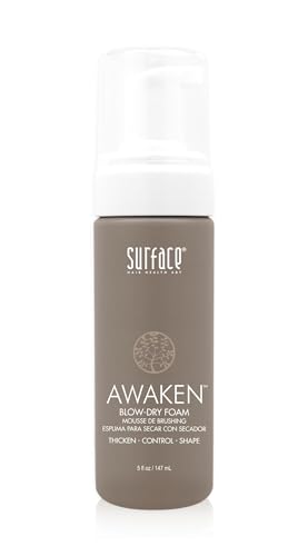 SURFACE Hair Awaken Thickening Blow Dry Foam, Protect, Strengthen Fine & Fragile Hair, 5 Fl. Oz.
