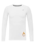 DEVOROPA Youth Boys Compression Thermal Shirt Long Sleeve Kids Fleece Baselayer Soccer Baseball Undershirt Husky White L