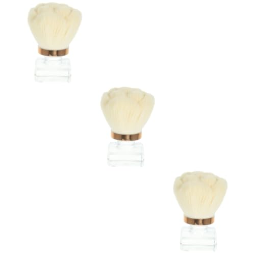 CALLARON 3 Stück Staubbürste Für Den Autoinnenraum Wiederverwendbares Make-up Mehrzweck-röhrenbürste Rougepinsel Bürste Zum Entfernen Von Nagelstaub Make-up Pinsel Faserwolle Beige
