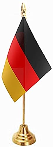 UNIq International Countries Miniature Double Sided Flags made of Special Silk Fabric (Warp-Knitted Polyester) with Staircase Style Classy Brass Base Table Stand (Germany) (B07KB5156W) Amazon Price History, Amazon Price Tracker