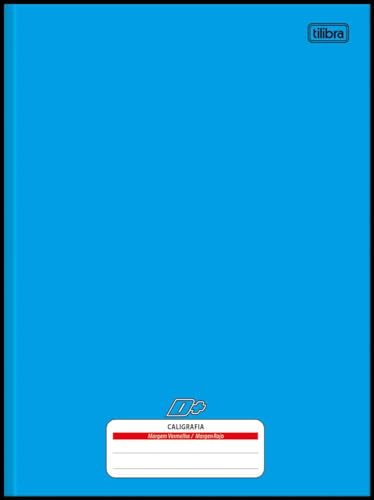 Kit de Caderno para Caligrafia, Capa Dura, Brochura Universitário, D+, Azul, 96 Folhas, Tilibra, Pac