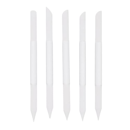 Homoyoyo Juego de 5 Limas de Cristal para Uñas Cilíndricas 100x6 Mm Transparentes, Quitacutículas de Vidrio para Manicura y Pedicura Profesional, Herramientas para Cuidado y Pulido de Uñas