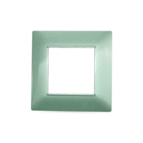 Placche Compatibili Vimar Plana 2 3 4 7 Posti (2 Posti, T23 - Verde Metalizzato)