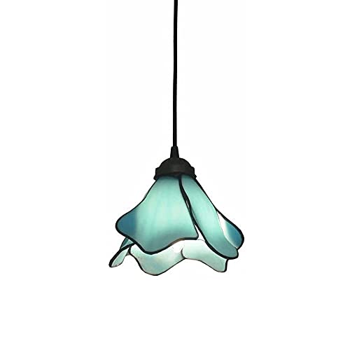 Suspension rétro industrielle en verre de pétale clair pour ampoule E27
