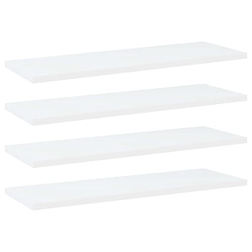 vidaXL 4X Estantes para Estantería Estudio Salón Decoración Libros Librería Librero Biblioteca Tablero Extra Madera Contrachapada Blanco 60x20x1,5 cm
