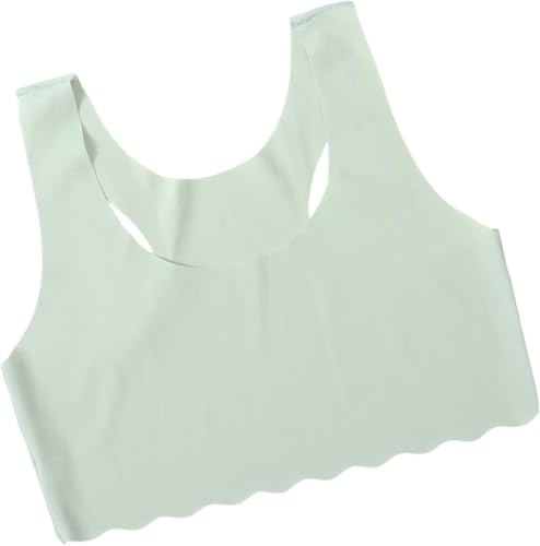 Underwear Girls Set Crop Top Bra Girls Seamless Sports Bra Training White Teen Bra Camisole Style Lightweight Seamless Children's Underwear Set Girls (B M)4