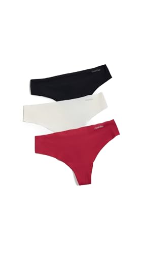Calvin Klein Lot de 3 strings invisibles femme en microfibre confortable