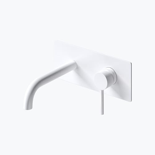 Mai & Mai Robinet Salle de Bain Encastré Mitigeur Blanc en Laiton Robinet pour Lavabo Vasque W112
