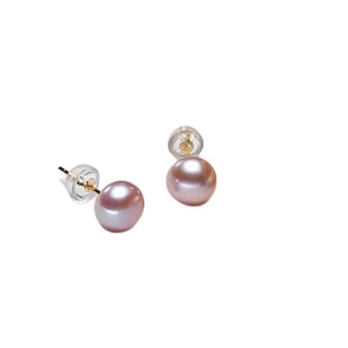 Boucles d'oreilles perles d'eau douce rondes au lustre miroir d'exception