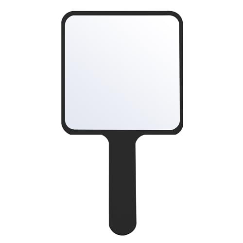 minkissy Handheld Makeup Mirror 6.30 Inch Portable Cosmetic Mirror with Handle for Women Salon Home Travel Use Black