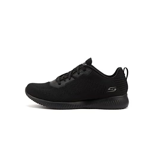 Skechers Bobs Squad-Tough Talk, Zapatillas Mujer, Negro (BBK Black Engineered Knit/Trim), 39 EU