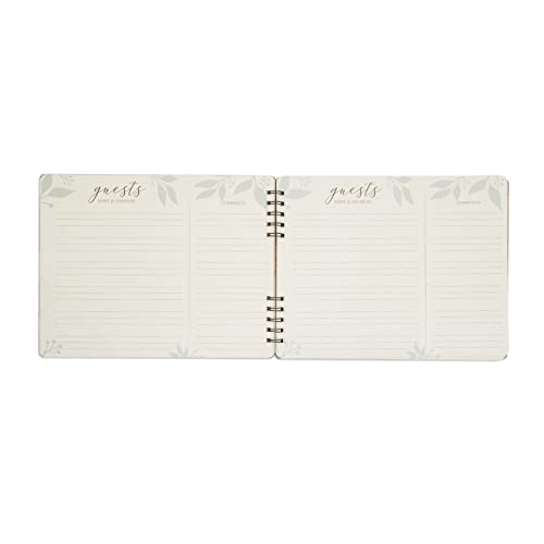 Rustic Style Wooden Wedding Guest Book for Reception Rehearsal Dinner (112 Pages, 28.6 x 22.2 cm), Brown - Image 3