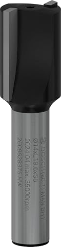 Bosch Professional Nutfräser Standard for Wood (für Holz, Ø 14 mm, Arbeitslänge 20 mm, Zubehör Handfräse), 2608628375, Ø 14mm