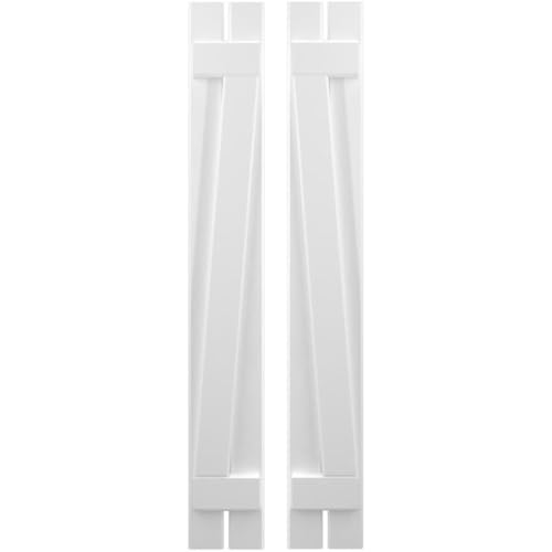 Ekena Millwork ARW102SB207X76WHH Americraft Two 2 Exterior Real Wood Spaced Board-n-Batten Shutters w/Z-Bar (Per Pair), 7 1/2"W x 76"H, White