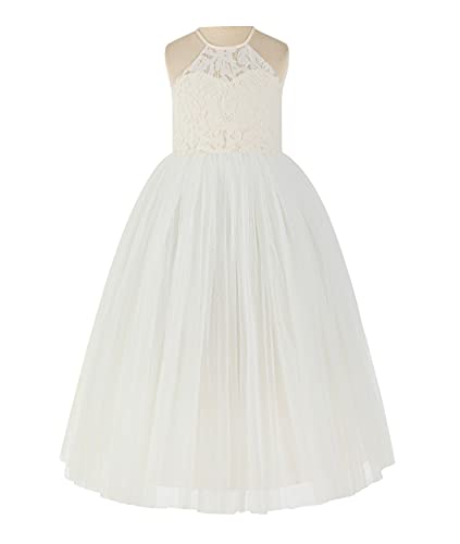 Lace Halter Lace Back Formal Flower Girl Dresses Pageant Dress for Girls 213