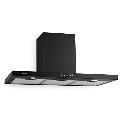 Klarstein Limelight Cappa da Cucina - Cappa Aspirante a Parete con 3 Velocità, Cappa a Muro, 600 m³/h, Schermo Digitale, Luce LED per Piano Cottura, 64 dB, Larghezza 90 cm, Nero