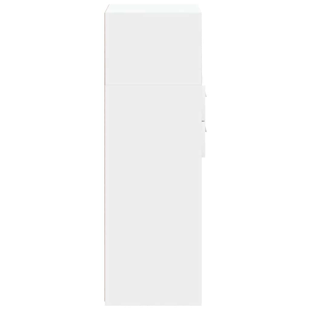 Armadietto alto, bianco, 30 x 42,5 x 124 cm, in legno