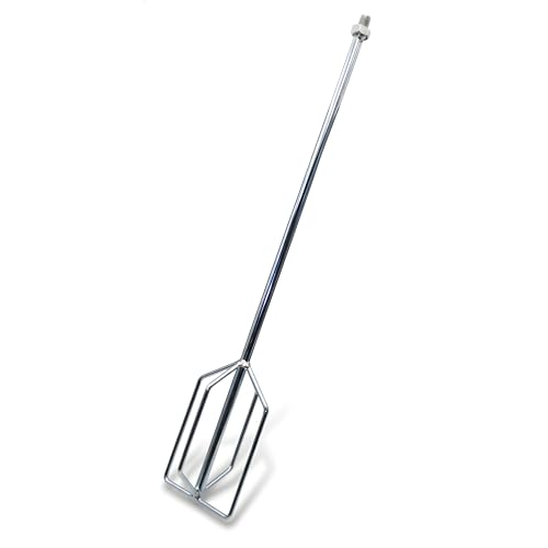 DEWEPRO Mörtelrührer ø115x615 mm mit M14 Gewinde – Farbrührer aus verzinktem Stahl – Rührquirl zum Mischen von Farben, Putz, Spachtelmasse & Estrich – robuster Farbmischer für Bohrmaschinen