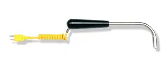 Cooper-Atkins 50319-K Type K Ceramic Tip Surface Thermocouple Probe with Polyurethane Jacket Cable, 90 Right Angle Shaft, -40/1202 F Temperature Range