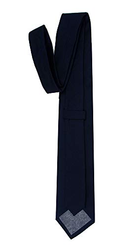 Image of Kebocis Mens Solid Color Cotton Necktie for Men