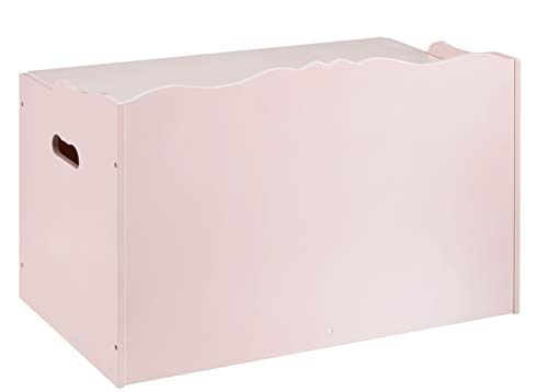 Amazon Basics Kids Wooden Toy Storage Chest with Safety Lid, Spacious Organizer for Bedroom, Pink, 30" x 18" x 19" by Amazon Basics - Image 3