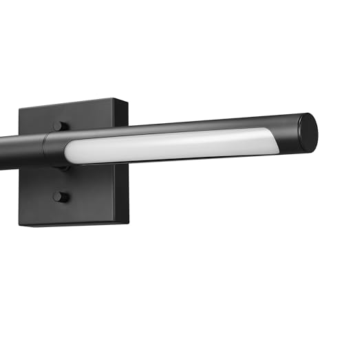 Image of Globe Electric 63000203 5-Piece All-in-One Bathroom Set, 2-Light LED Vanity Light, Matte Black, 1200 Lumen, Towel Bar, Robe Hook, Toilet Paper Holder, Towel Ring, Bathroom Lights Over Mirror