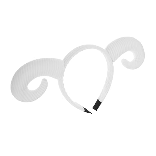 COLLBATH Diadema de Cuernos de Oveja Blanca Suave y Cómoda para Fiestas y Halloween Accesorio Divertido y Versátil para Disfraces y Eventos Especiales