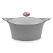 Cookut, L'incroyable cocotte grise avec bouton en céramique rose et blanc 4,5l - 24cm