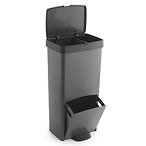 Caneca de basura negra rectangular 70L Step N' Sort miniatura 2
