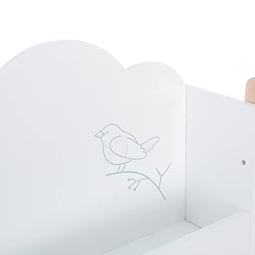 Labebe - Baby Bookshelf, Wooden Kidcraft Bookcase White For Kids 1-5 Years, Children Book Rack/Toy Storage, 4 Layer Book Shelf For Toddler Girl & Boy(6" W*23.22L*47.24H) #TOP7