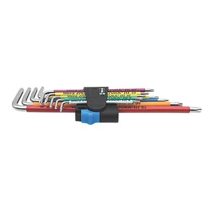 SHIRENOCK 3967/9 SXL HF Metric TX Multicolour Long L Key, Chrome Molybdenum Steel Construction, Tool Holder, 9 in Pack