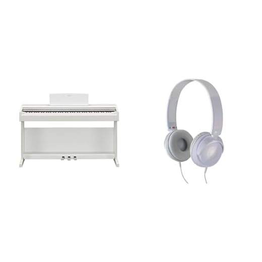 Yamaha ARIUS YDP-145 - Piano Digital, Piano clásico y elegante para principiantes y aficionados & HPH-50 - Auriculares supraaurales de diadema, cascos sencillos con un ajuste cómodo