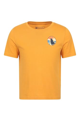 Mountain Warehouse Howling Wolf Kids Short Sleeve T-Shirt Mustard Kids Size 7-8 Years