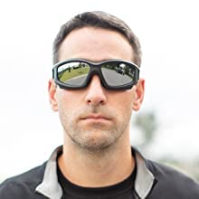 Mirrored Motorcycle Riding Goggles: Heavy-Duty Motorcycle Goggles For Men. Includes Hard Case, Microfiber Cleaning Cloth, & Pouch Accessories By Get Lost (Reflective Silver Lens) #TOP4